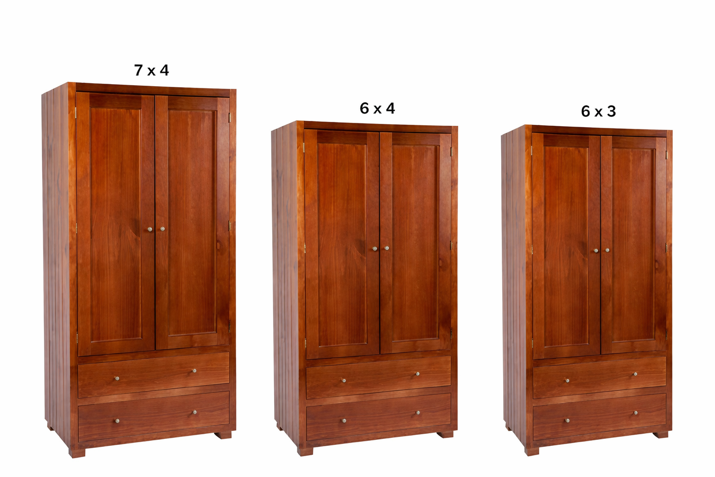 Retro (AUSSIE MADE) 2 Door / 2 Drawer Wardrobe Collection - Assorted Stained Colours