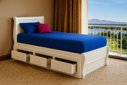 Teenage Underbed Storage 3 X Drawers - 1900(W) X 520(D) - White