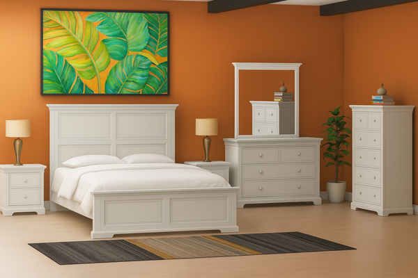 DOUBLE OR QUEEN TUDOR 3 PIECE (BEDSIDE) BEDROOM SUITE WITH 2 UNDER BED STORAGE DRAWERS BED - ASSORTED COLOURS