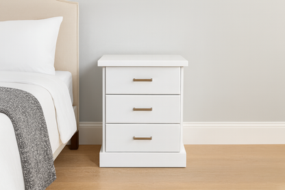 BAYSIDE (AUSSIE MADE) (CBY103) BEDSIDE TABLE  - WHITE, ANTIQUE WHITE, WHITEWASH & BRUSHED COLOUR OPTIONS