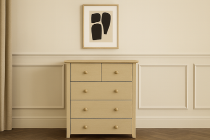 Tylex (AUSSIE MADE) 5 Drawer (2 OVER 3) Top-split Tallboy Chest - 1200(H) X 900(W) - Assorted Colours