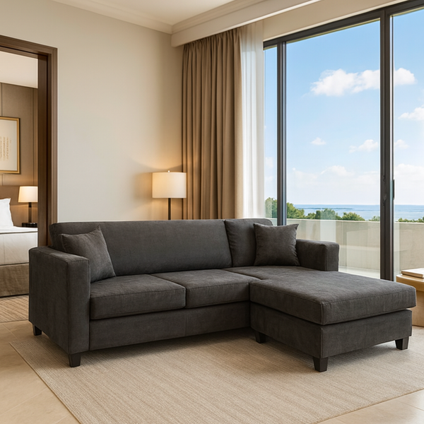 Martha (AUSSIE MADE) (MODEL-3-1-18-25) 3 Seater Chaise - Micro Suede - Choice Of Colours