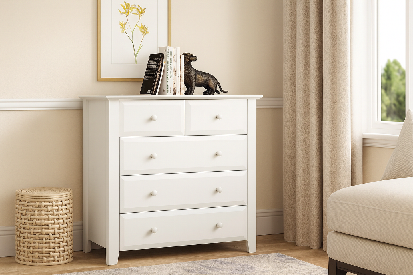 Endless (AUSSIE MADE) 5 Drawer Tallboy - 1000(H) X 820(W) - Assorted Stained Colours