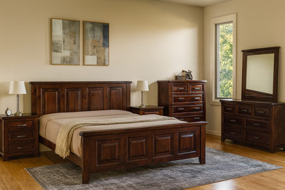 Sydneyside King 4 Piece (TALLBOY) Bedroom Suite - Walnut