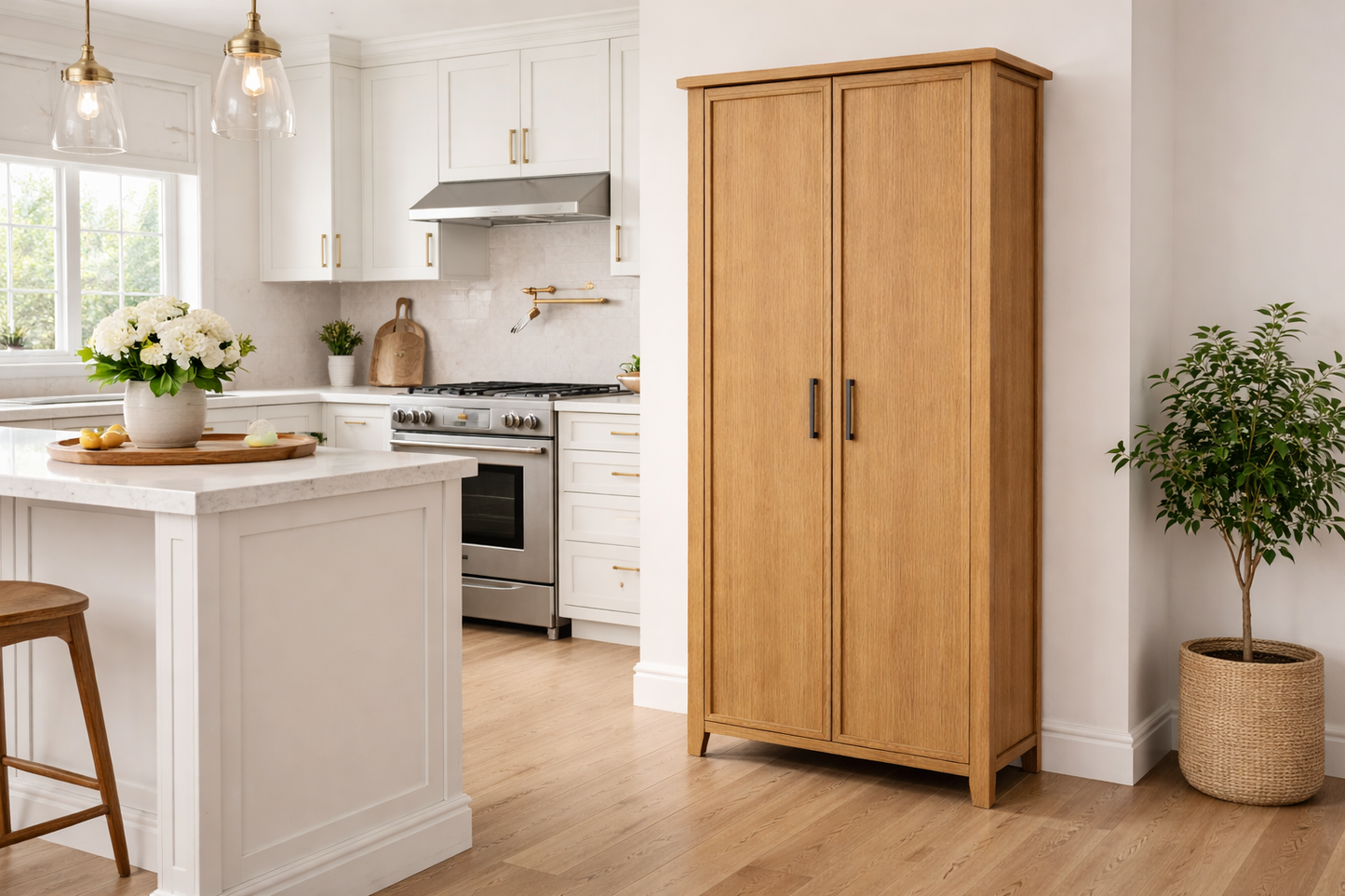 Sydneyside (AUSSIE MADE) 2 Door Timber Pantry Collection - Assorted Stained Colours