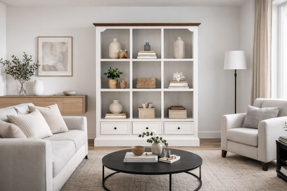 Hamptons (AUSSIE MADE) Cube Bookcase With Drawers Collection - Assorted Painted / Stained Colours