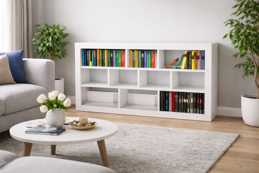 Derby (AUSSIE MADE) With 70mm Facing Lowline Bookcase With Kickboard - Assorted Painted Colours