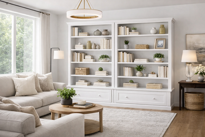 Urban (AUSSIE MADE) Flat Top Bookcase Combo With Flat Top + 2 Drawer Collection - Assorted Painted Colours