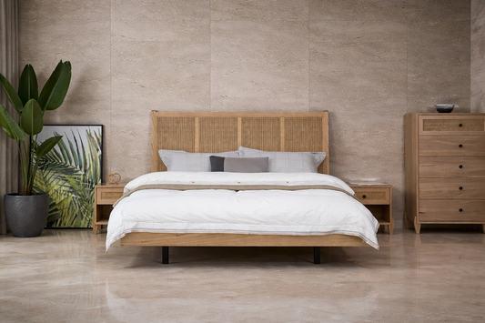 Queen Braun Rattan (AUSSIE MADE) Floating Bed - Messmate