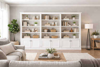 Bayside (AUSSIE MADE) 6 Door Bookcase Pigeon Paired (4 SECTIONS) Collection - Assorted Painted Colours