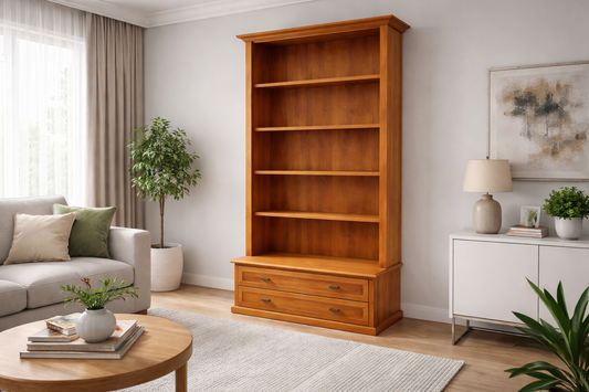 Mudgee (AUSSIE MADE) Highline Bookcase Combo Collection - Assorted Stained Colours