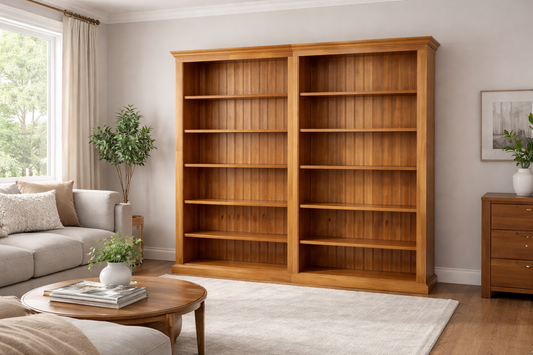 Federation (AUSSIE MADE) Bookcase With Twin Lines Collection - Assorted Stained Colours