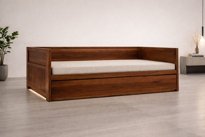 Single Or King Single Academy (AUSSIE MADE) Daybed With Trundle Bed - Assorted Stained Colours