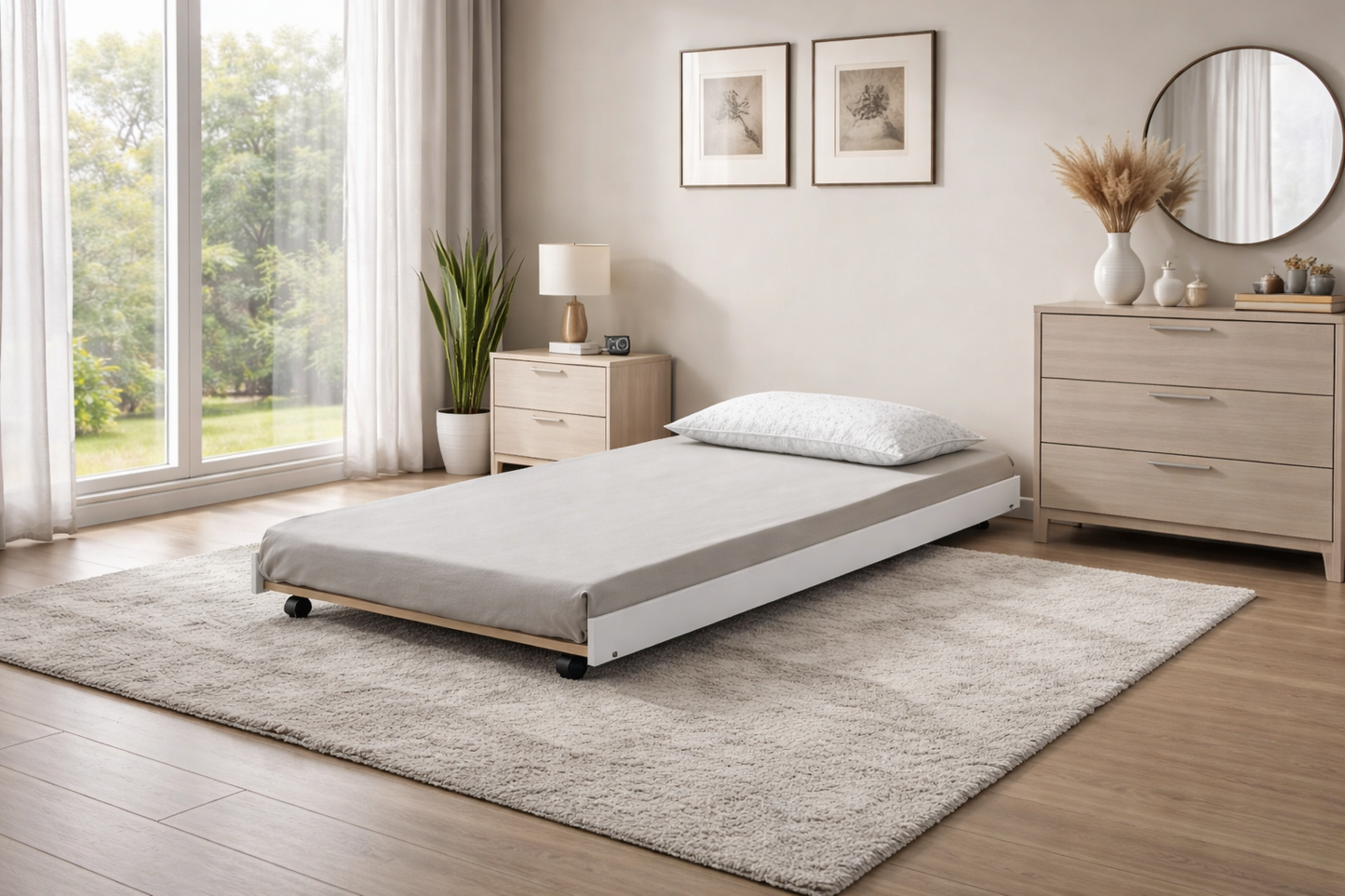 King Single Fantastic Trundle Bed (AUSSIE MADE) - Assorted Stained Colours