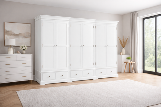 Torridge (AUSSIE MADE) 6 Door 6 Drawer Wardrobe - 1850(H) X 2700(W) X 520(D) - (3 SECTIONS) - Assorted Painted Colours
