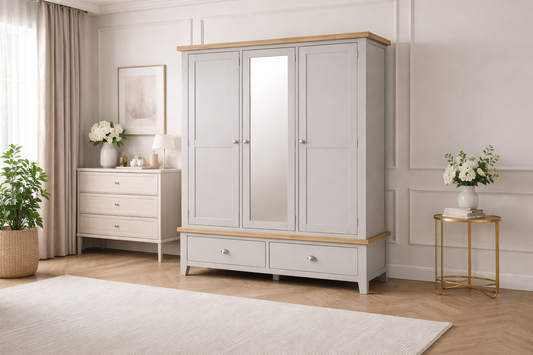 Spencer (AUSSIE MADE) 3 Door / 2 Drawer Wardrobe With Mirror Collection - Assorted Painted / Stained Colours