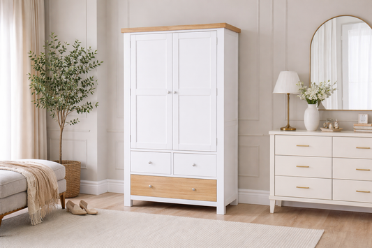 Spencer (AUSSIE MADE) 2 Door / 3 Drawer Square Leg Wardrobe Collection - Assorted Painted / Stained Colours