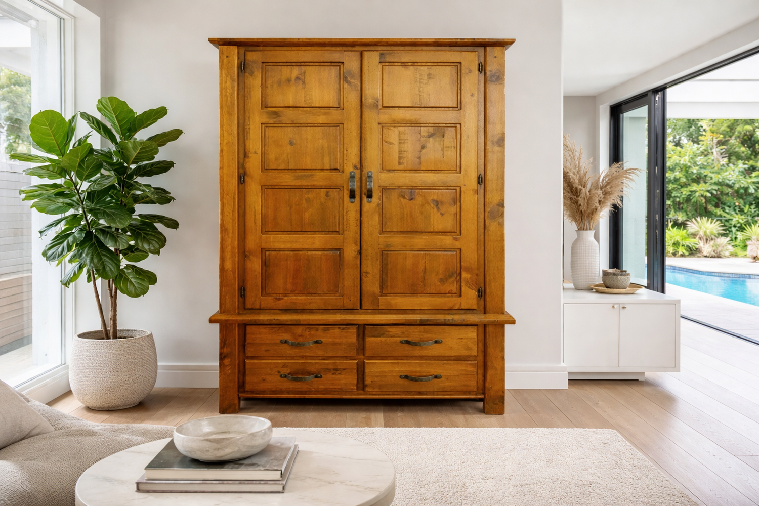 Conventry (AUSSIE MADE) 2 Door / 4 Drawer Wardrobe Collection - Assorted Stained Colours