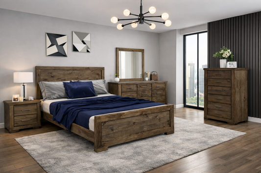 Rusticed (AUSSIE MADE) King 6 Piece (THE LOT) Bedroom Suite - Assorted Colours