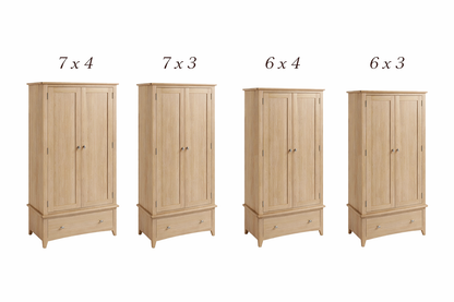 Elegance (AUSSIE MADE) 2 Door Wardrobe Collection - Tassie Oak Combination - Assorted Stained Colours