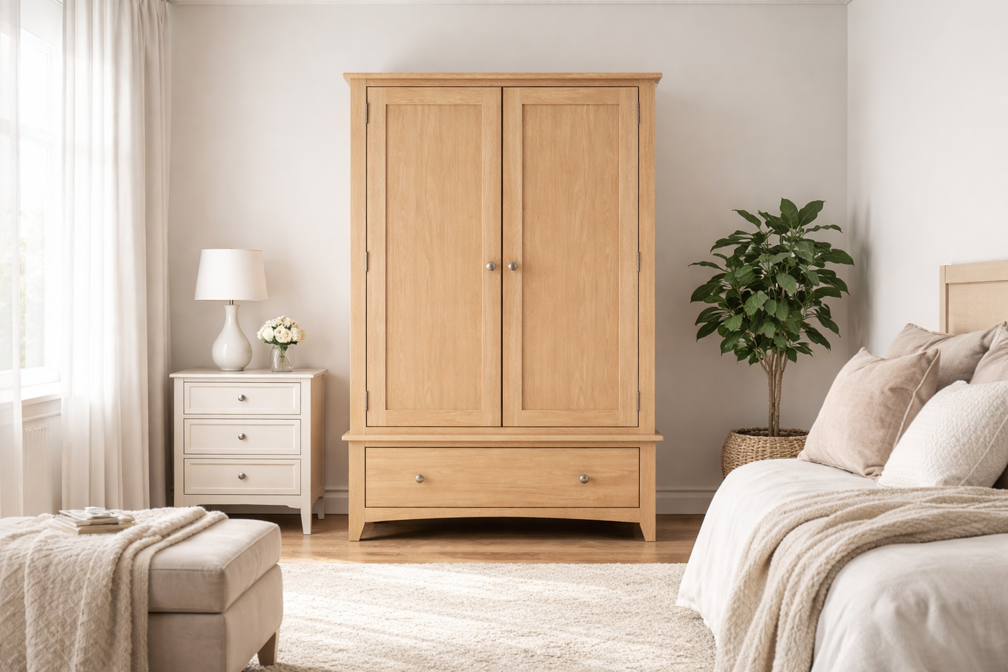 Elegance (AUSSIE MADE) 2 Door Wardrobe Collection - Tassie Oak Combination - Assorted Stained Colours