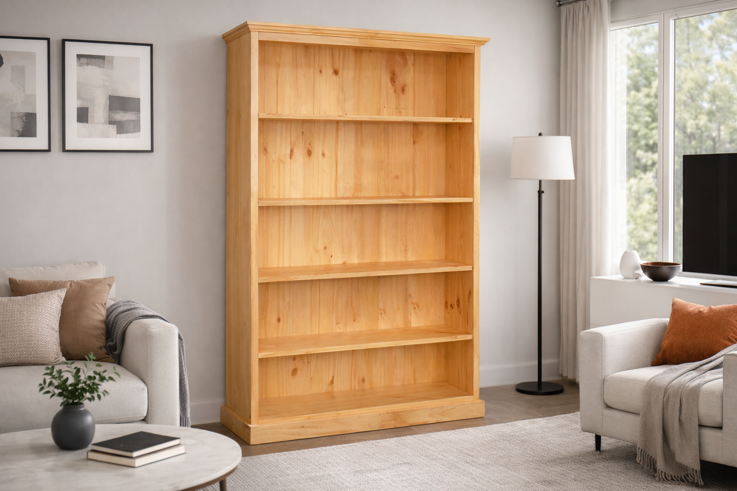 Mudgee (AUSSIE MADE) Skinnyline Bookcase With 40mm Facings Collection - Assorted Stained Colours