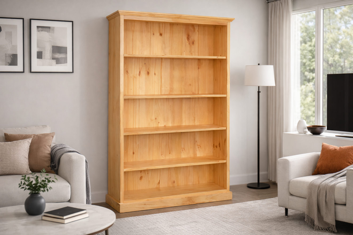 Mudgee (AUSSIE MADE) Skinnyline Bookcase With 40mm Facings Collection - Assorted Stained Colours