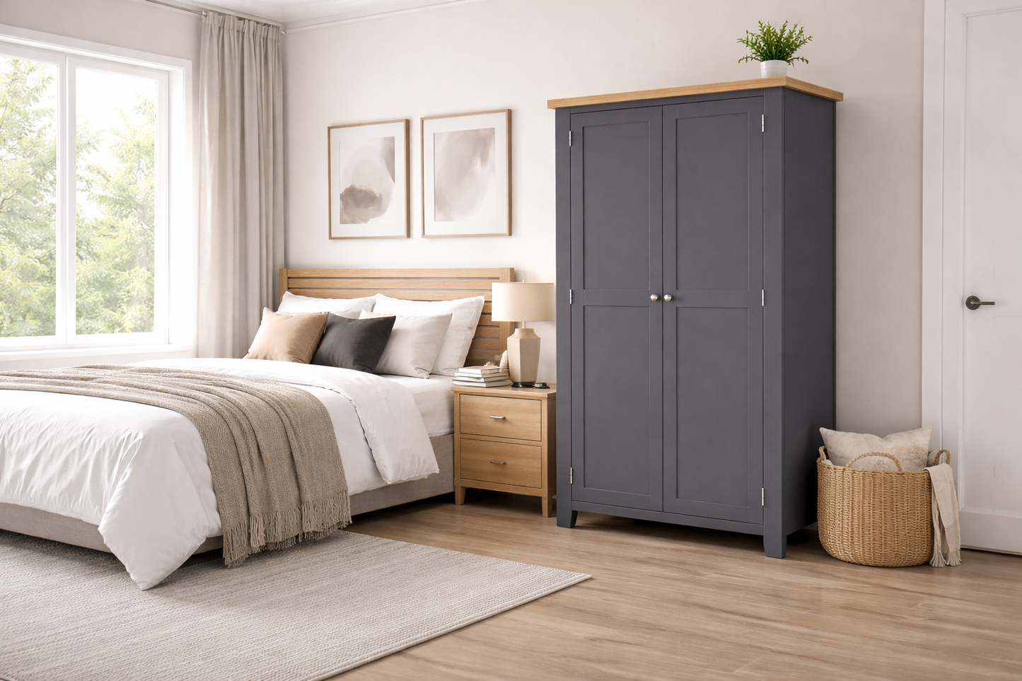 Spencer (AUSSIE MADE) Full Hanging Wardrobe Collection - Tassie Oak Combination - Assorted Stained Colours