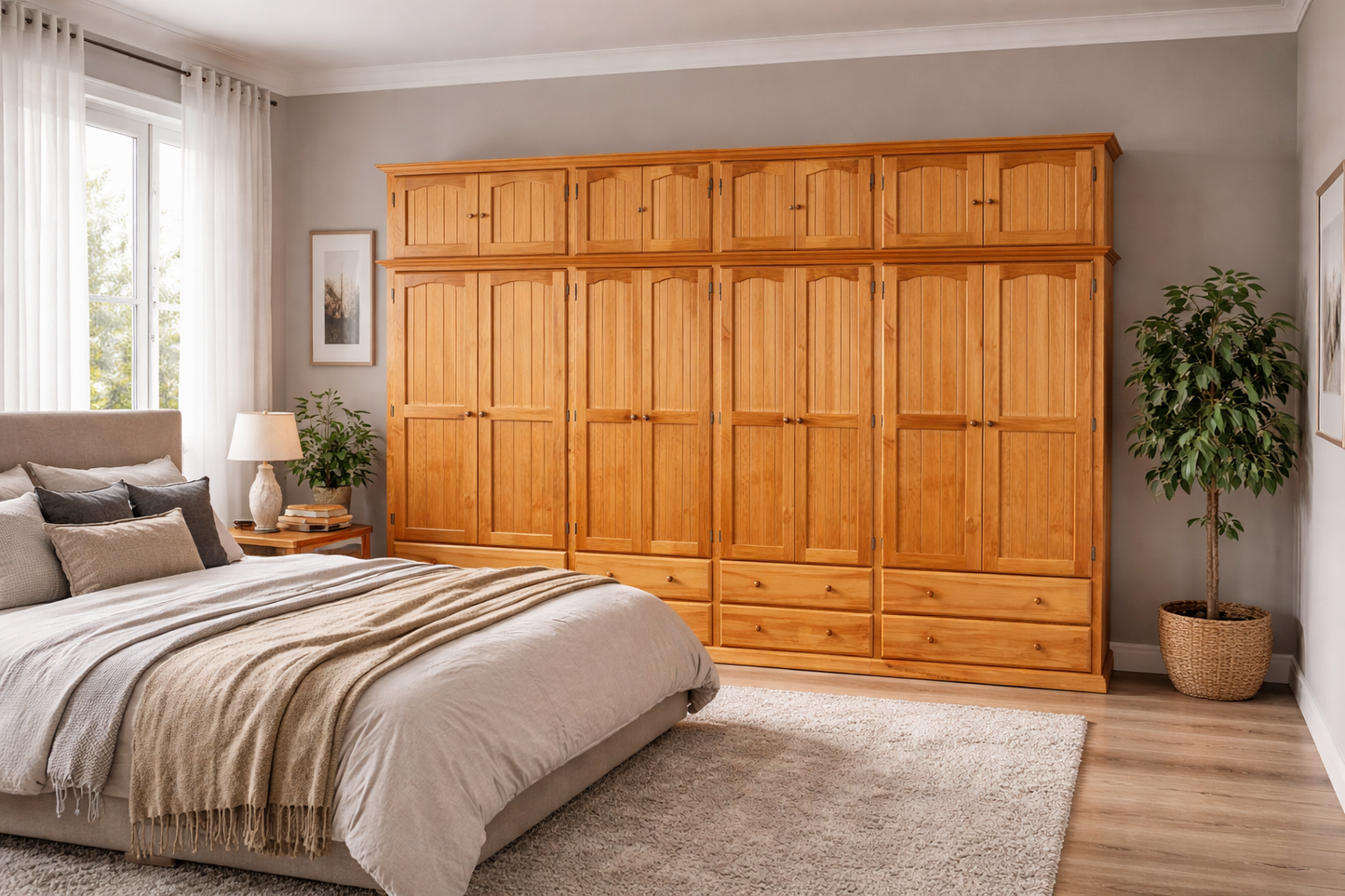 Mudgee (AUSSIE MADE) Wardrobe With Top Box Collection - Assorted Stained Colours