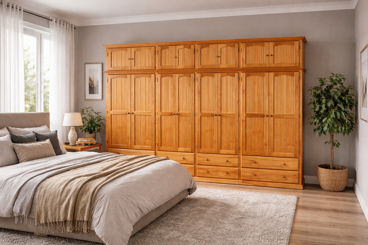 Mudgee (AUSSIE MADE) Wardrobe With Top Box Collection - Assorted Stained Colours