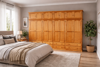 Mudgee (AUSSIE MADE) Wardrobe With Top Box Collection - Assorted Stained Colours