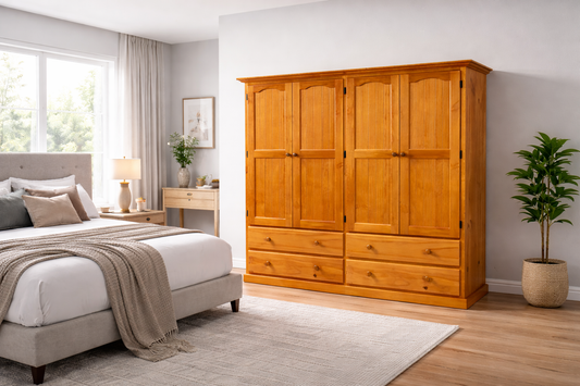 Mudgee (AUSSIE MADE) Wardrobe 4 Door / 4 Drawer Collection - Assorted Stained Colours