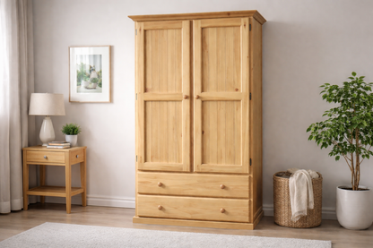 Mudgee (AUSSIE MADE) Wardrobe (NO ARCH) 2 Door / 2 Drawer Collection - Assorted Stained Colours