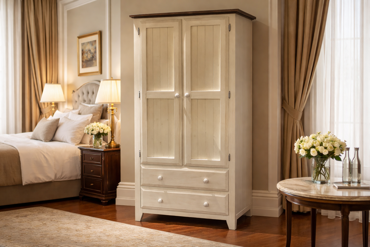 Manilla (AUSSIE MADE) 2 Door / 2 Drawer Flush Wardrobe Collection - Assorted Painted Colours