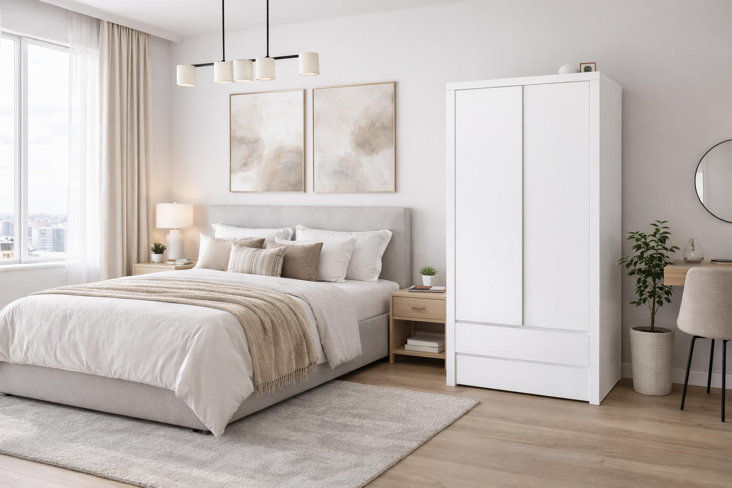 Quinn (AUSSIE MADE) 2 Door / 2 Drawer Wardrobe Collection - Assorted Painted Colours