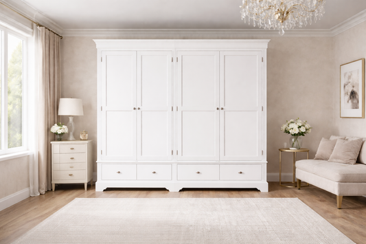 Torridge (AUSSIE MADE) Wardrobe With 4 Door / 4 Drawers Collection - Assorted Painted Colours