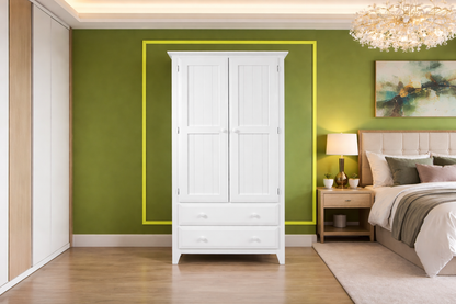Manilla (AUSSIE MADE) 2 Door / 2 Drawer Wardrobe With T&g Doors & Sides Collection - Assorted Painted Colours
