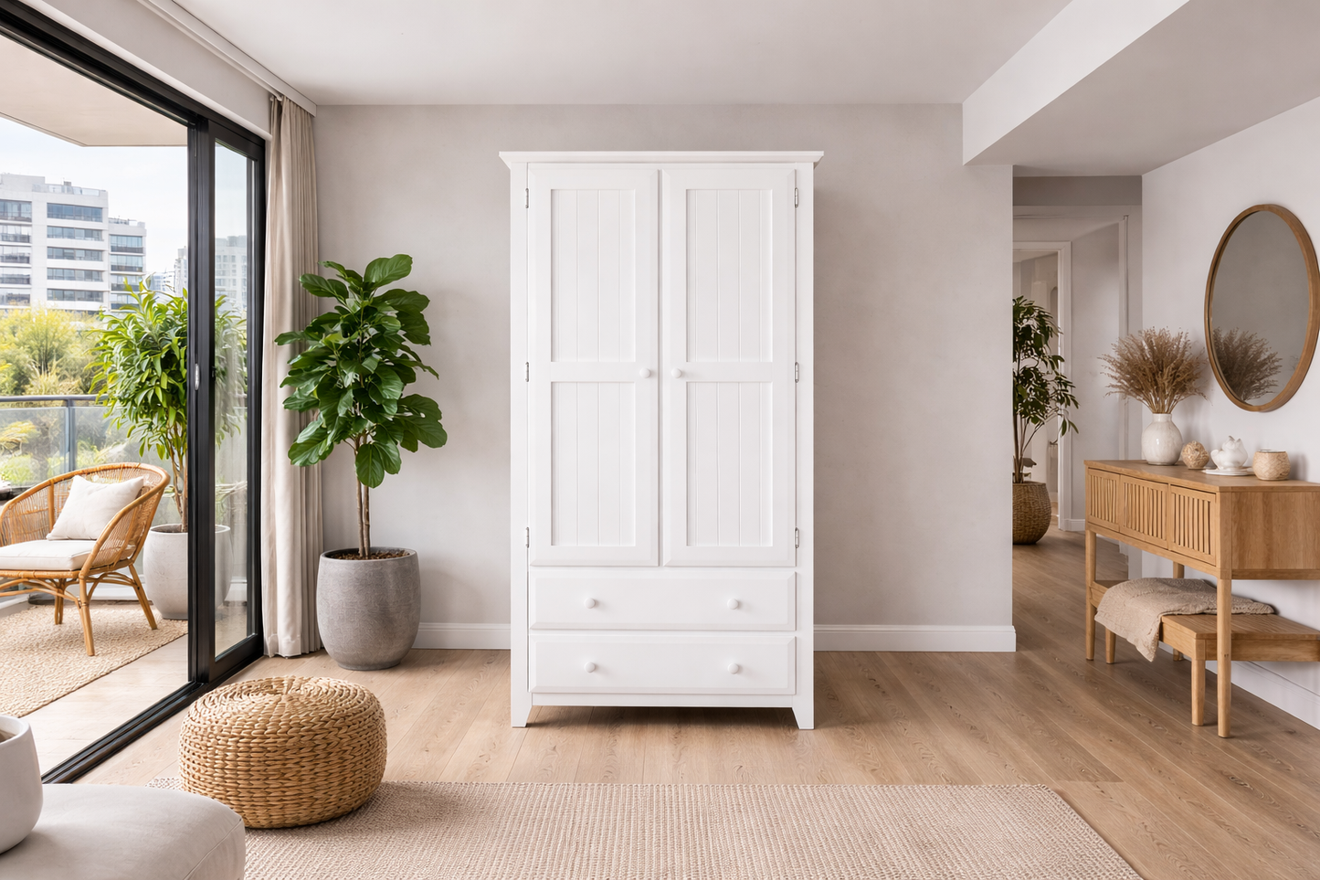 Manilla (AUSSIE MADE) 2 Door / 2 Drawer Wardrobe With T&g Doors & Sides Collection - Assorted Painted Colours