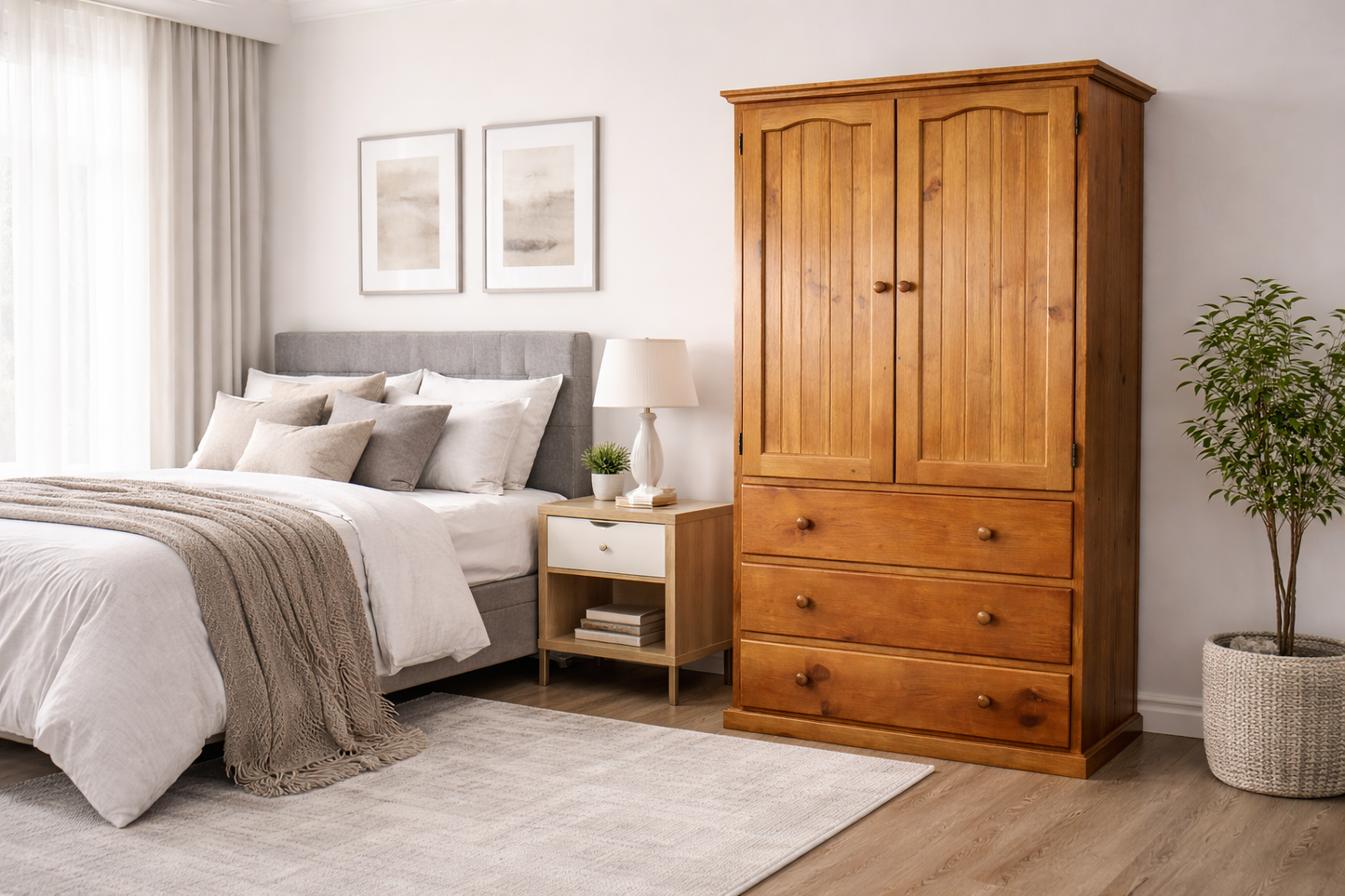 Mudgee (AUSSIE MADE) 2 Door / 3 Drawers Wardrobe Collection - Assorted Stained Colours