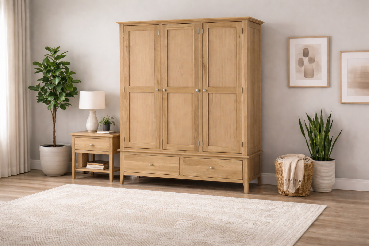 Robinhood (AUSSIE MADE) Large 3 Door / 2 Door Wardrobe Collection - Tassie Oak Combination - Assorted Stained Colours