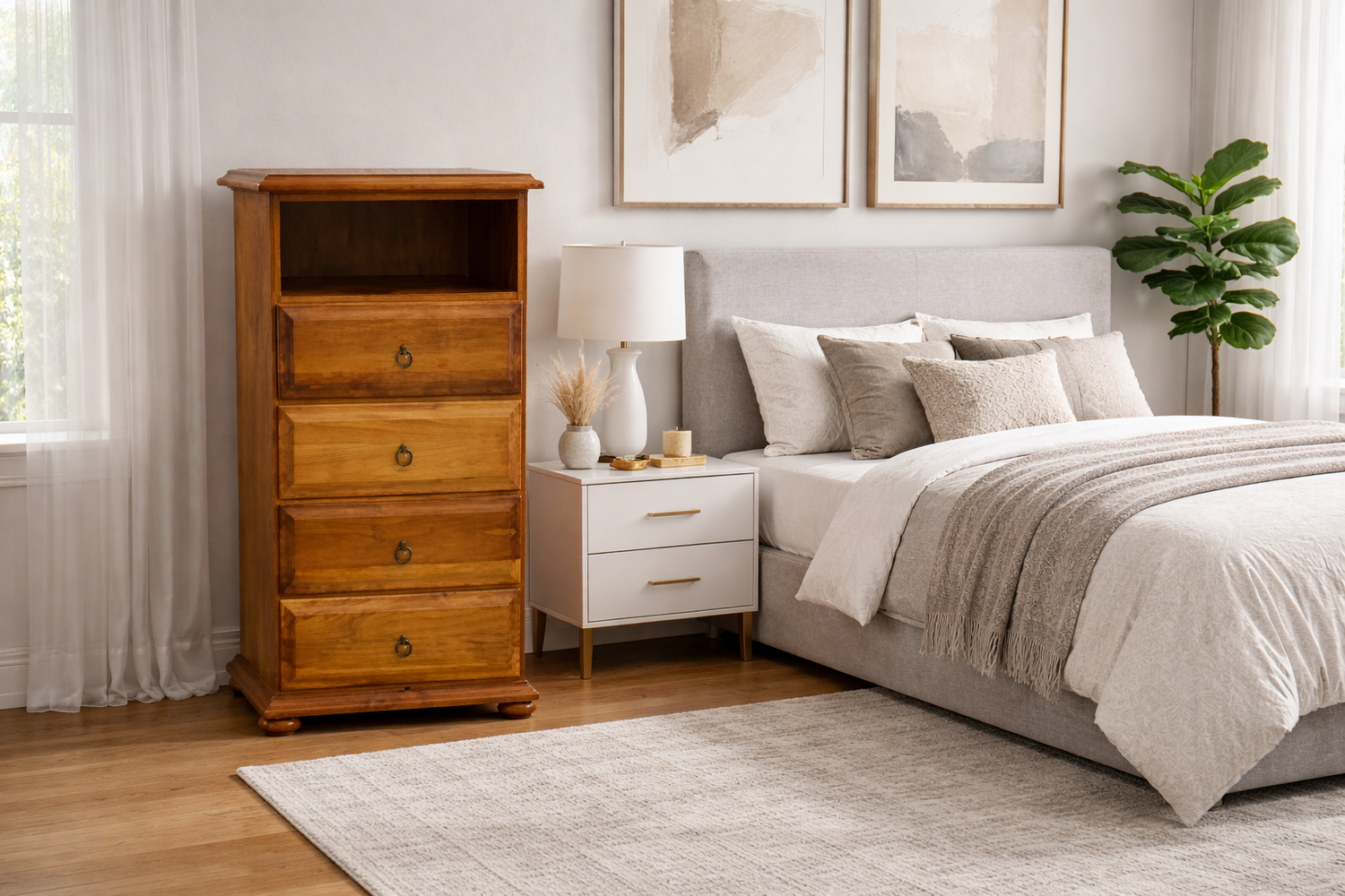 Avondale (AUSSIE MADE) Lingerie Chest With Video Shelf Collection - Assorted Stained Colours