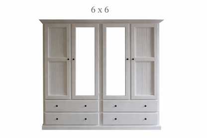 Mudgee (AUSSIE MADE) 2 Piece Wardrobe (3 SECTION) With 4 Door And 4 Drawers Collection - Assorted Painted Colours