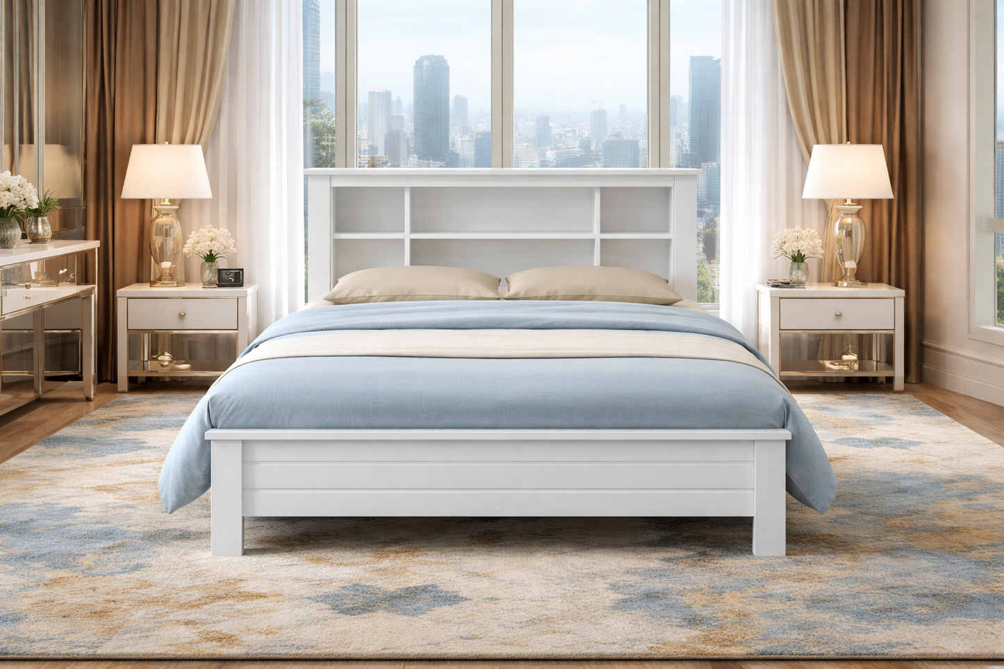 Single (AUSSIE MADE) Edmonton Bookend Bed (WS-083) - Assorted Stained Colours