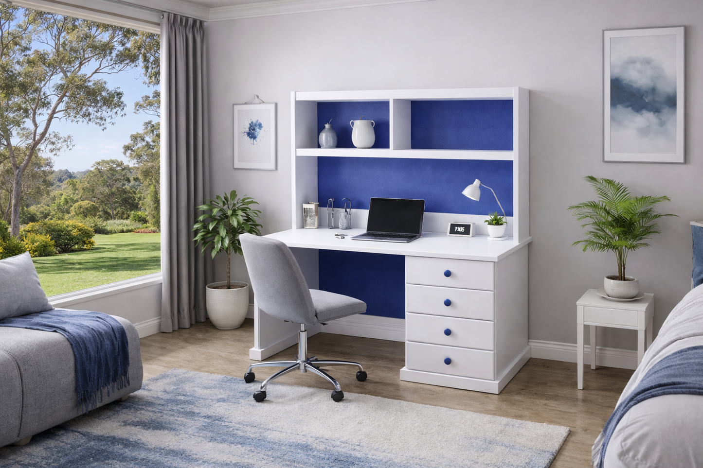 Federation Desk Only (HUTCH NOT INCLUDED) -1200(W) X 600(D) - With Standard Wooden Knobs (NOT AS PICTURED) - Priced In Assorted Colours (VIC ASH AND PINE OPTIONS ALSO AVAILABLE - PRICE ON APPLICATION) - Customisation Available