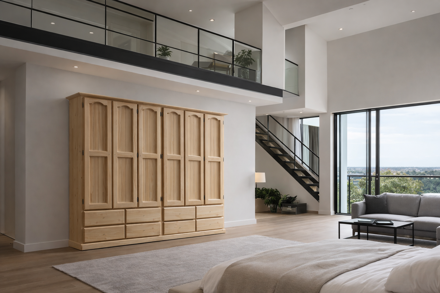 Mudgee (AUSSIE MADE) 2 Piece Wardrobe With 6 Doors & 8 Drawers Collection - Assorted Stained Colours