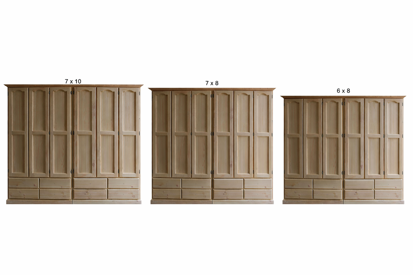 Mudgee (AUSSIE MADE) 2 Piece Wardrobe With 6 Doors & 8 Drawers Collection - Assorted Stained Colours