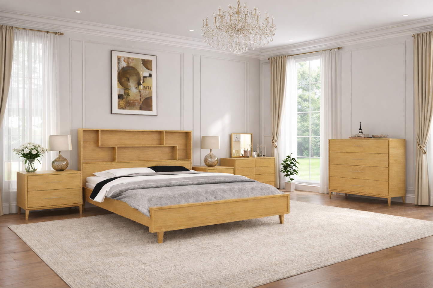 King Antarctica (AUSSIE MADE) Zigzag Bookend Bed With Bedhead Storage - Assorted Colours