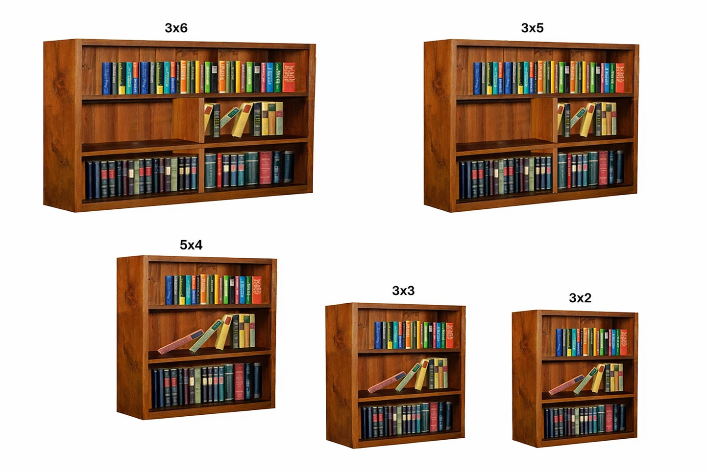 Sussie (AUSSIE MADE) Lowline Bookcase Collection - Assorted Stained Colours