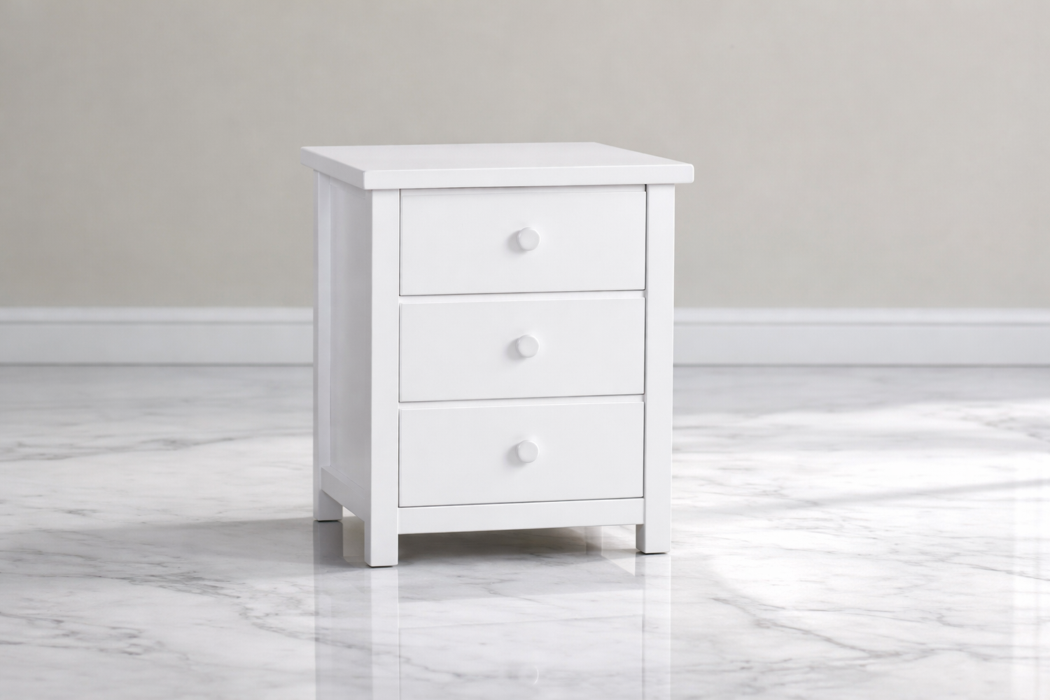 Federation (AUSSIE MADE) 3 Drawer Bedside Table - Assorted Colour Stains Available (NOT WHITE AS PICTURED)