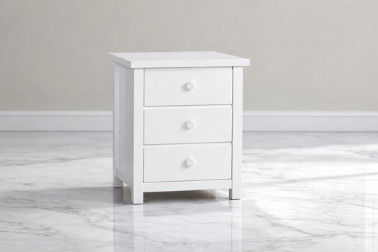 Federation (AUSSIE MADE) 3 Drawer Bedside Table - Assorted Colour Stains Available (NOT WHITE AS PICTURED)